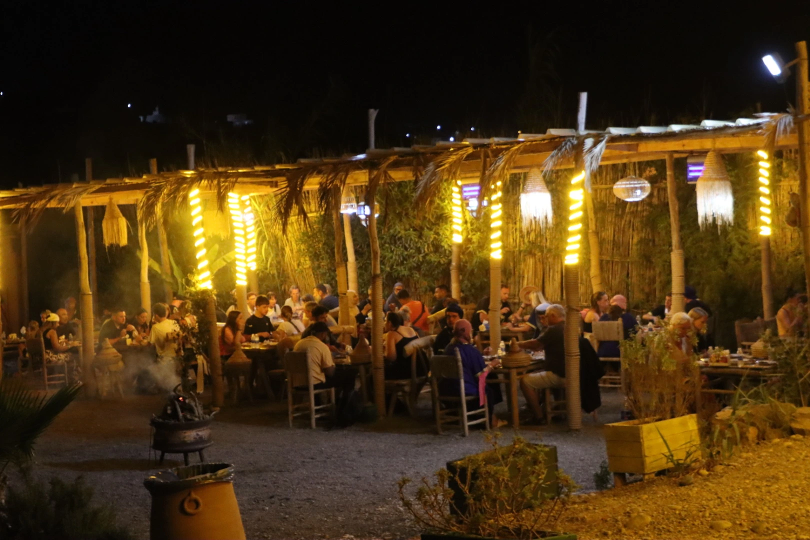 Traditional Moroccan BBQ dinner on beach